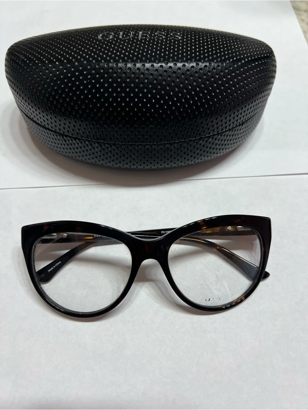Guess 2464 Tortoiseshell Cat-Eye Glasses in Black-Brown